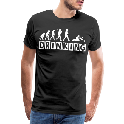 Männer Premium T-Shirt - DRINKING - Saufspruch Deisgn - Schwarz