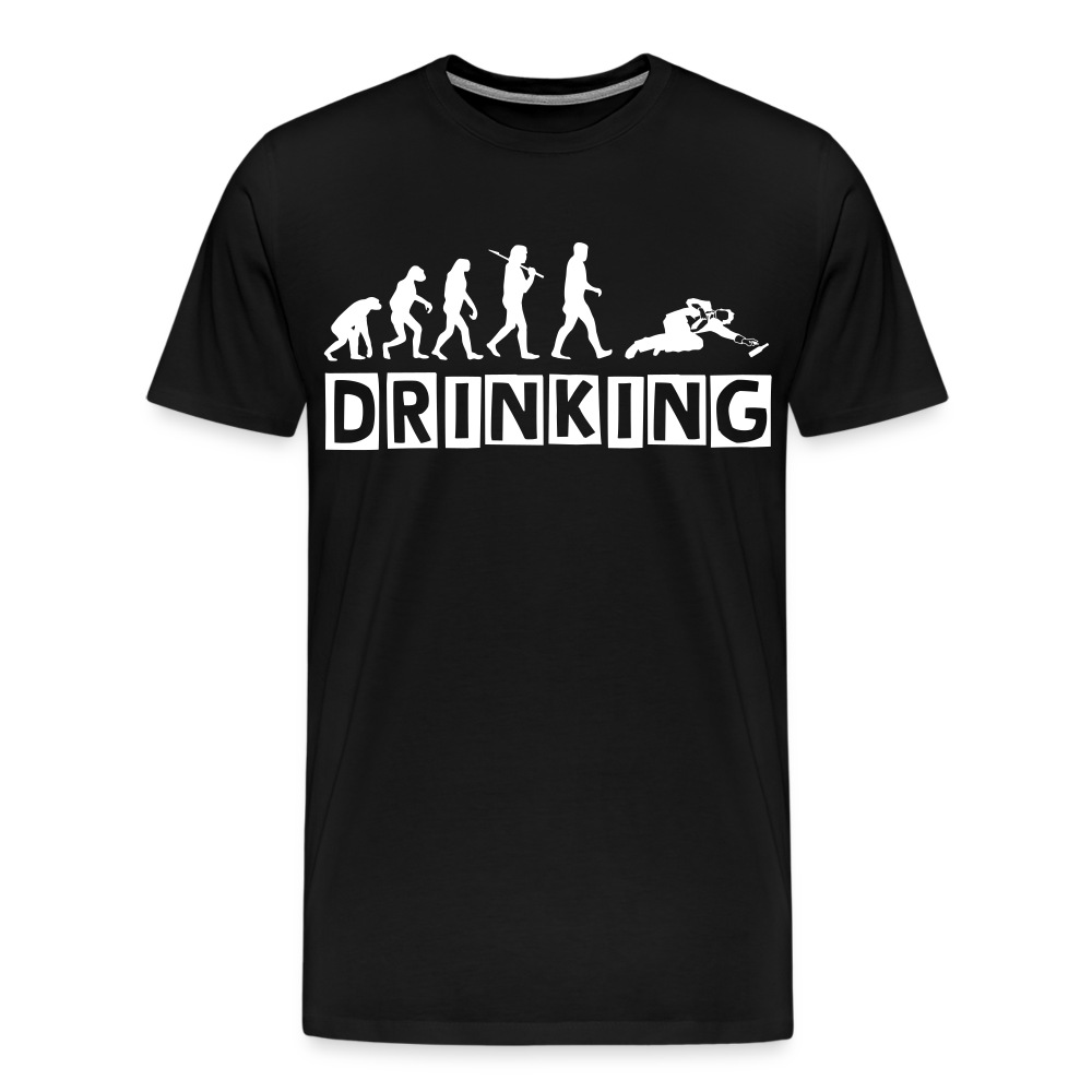 Männer Premium T-Shirt - DRINKING - Saufspruch Deisgn - Schwarz