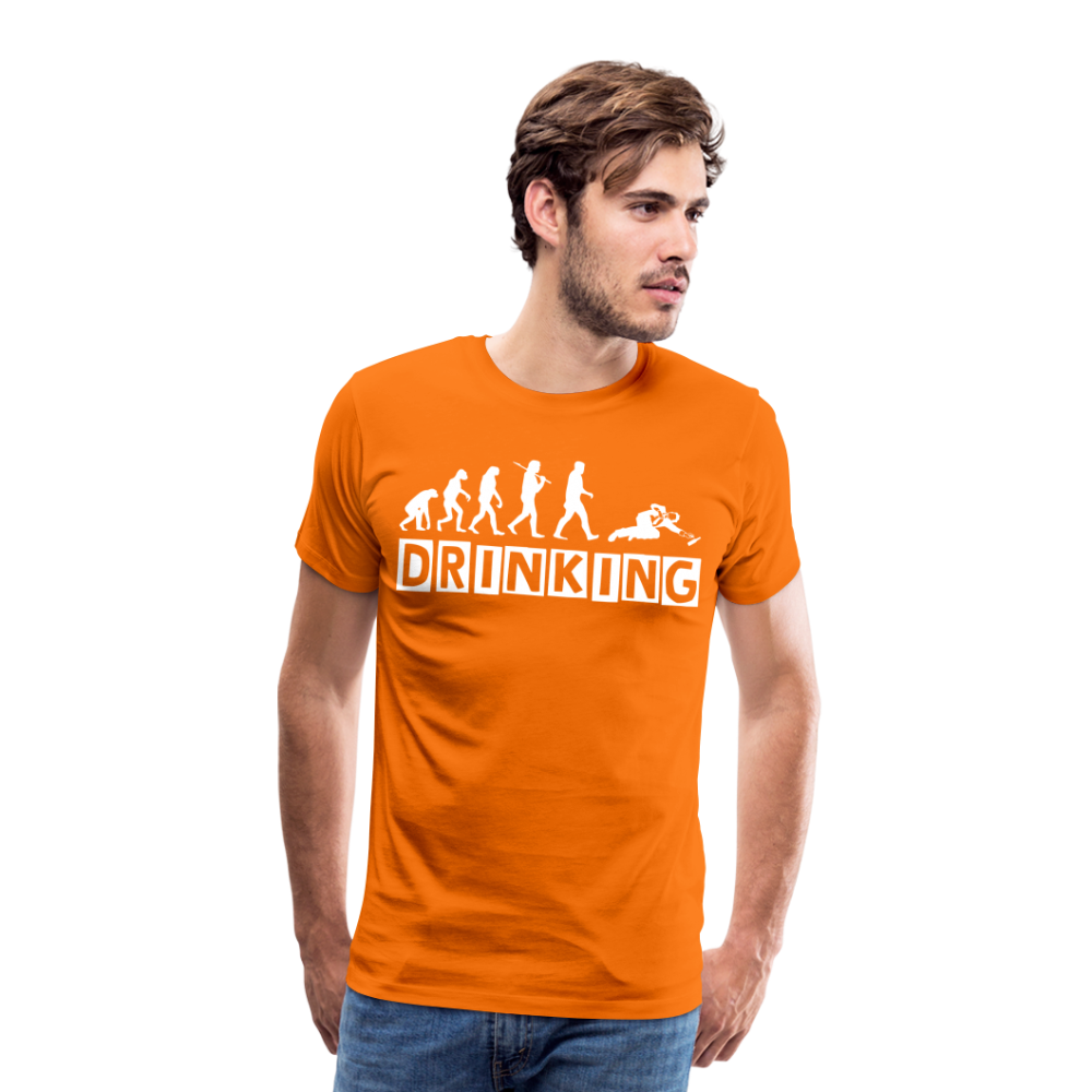 Männer Premium T-Shirt - DRINKING - Saufspruch Deisgn - Orange