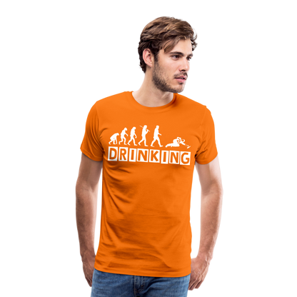 Männer Premium T-Shirt - DRINKING - Saufspruch Deisgn - Orange