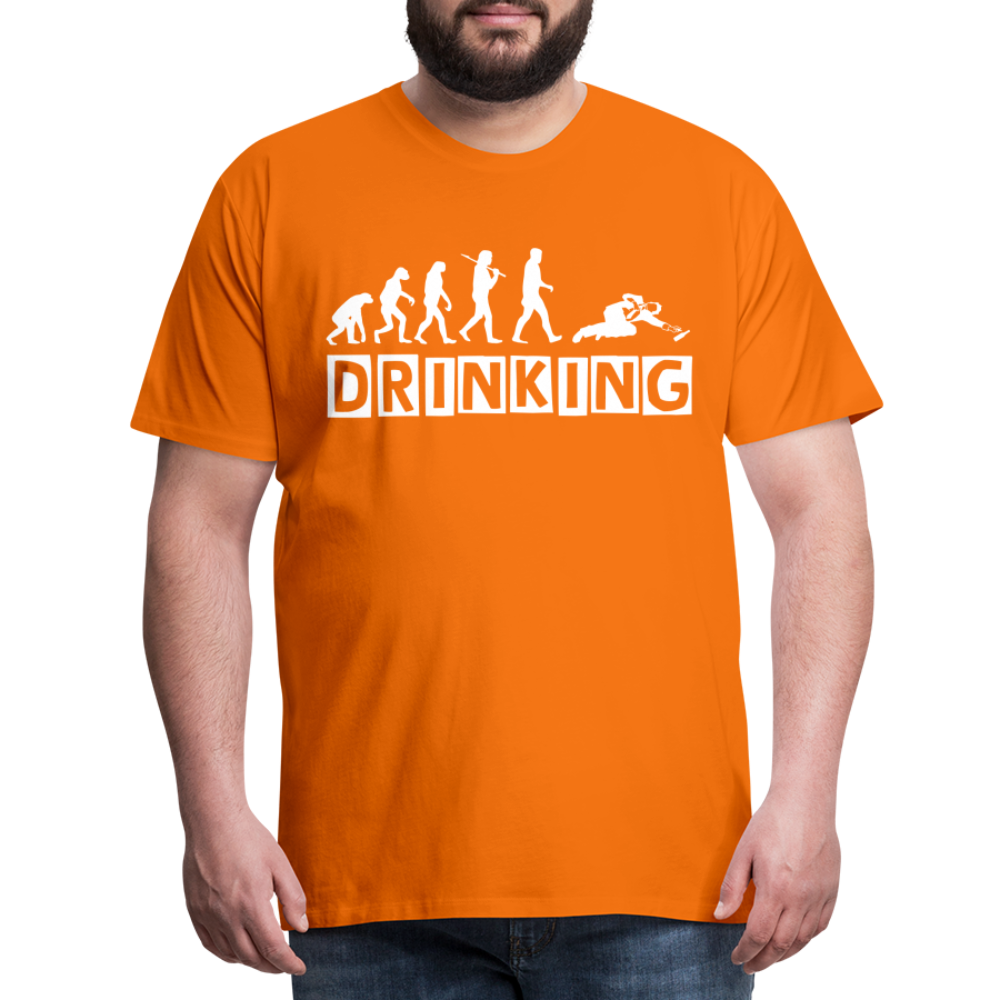 Männer Premium T-Shirt - DRINKING - Saufspruch Deisgn - Orange