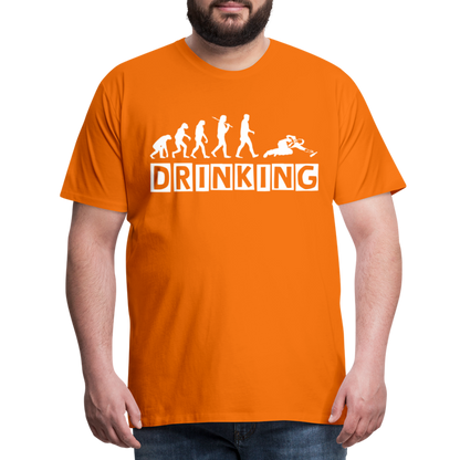 Männer Premium T-Shirt - DRINKING - Saufspruch Deisgn - Orange