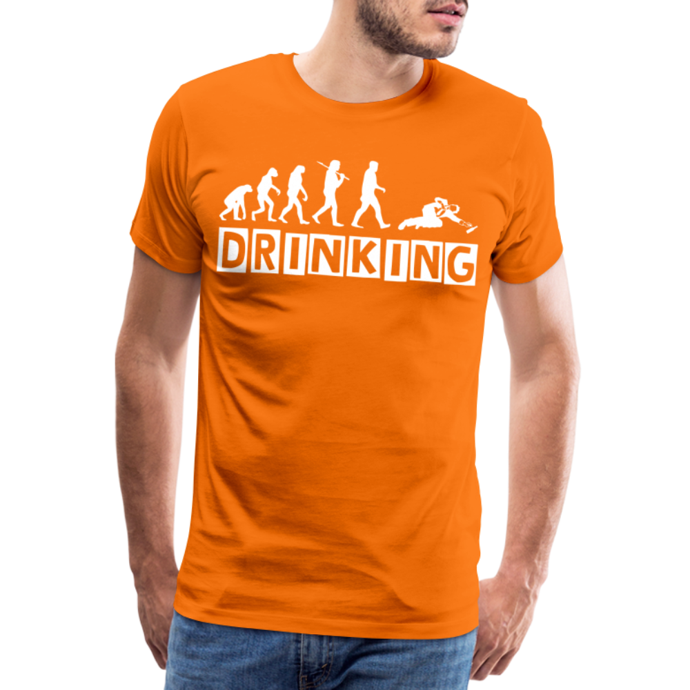 Männer Premium T-Shirt - DRINKING - Saufspruch Deisgn - Orange