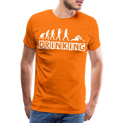 Männer Premium T-Shirt - DRINKING - Saufspruch Deisgn - Orange