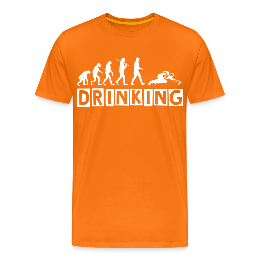 Männer Premium T-Shirt - DRINKING - Saufspruch Deisgn - Orange