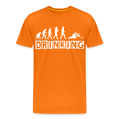 Männer Premium T-Shirt - DRINKING - Saufspruch Deisgn - Orange