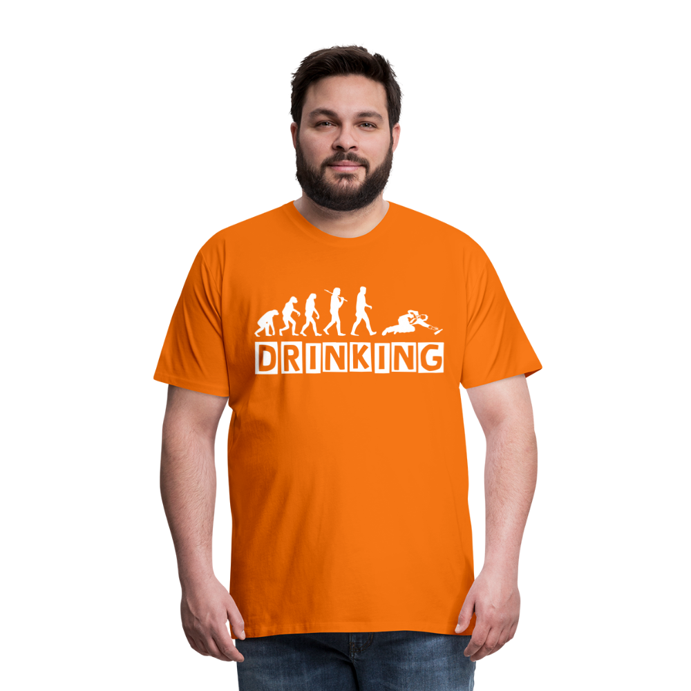 Männer Premium T-Shirt - DRINKING - Saufspruch Deisgn - Orange