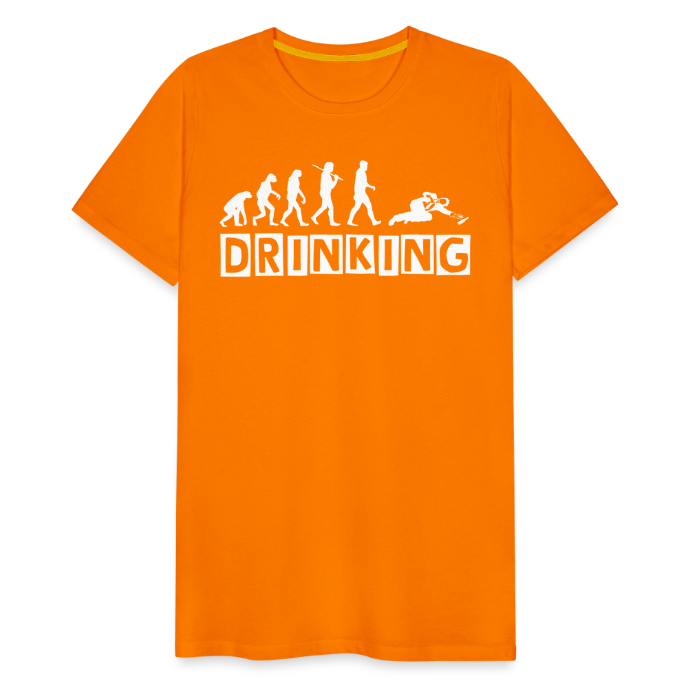 Männer Premium T-Shirt - DRINKING - Saufspruch Deisgn - Orange