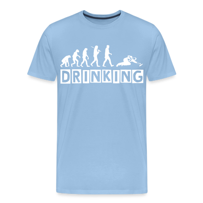 Männer Premium T-Shirt - DRINKING - Saufspruch Deisgn - Sky