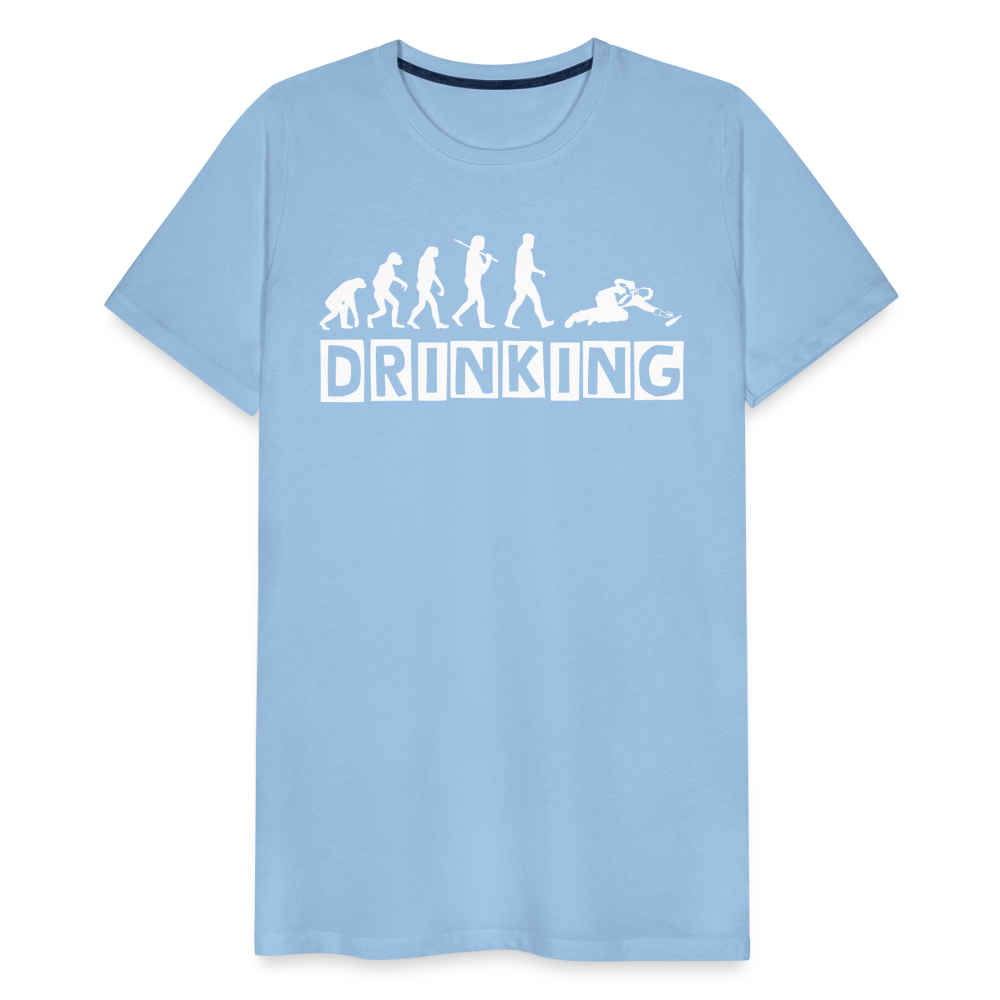 Männer Premium T-Shirt - DRINKING - Saufspruch Deisgn - Sky