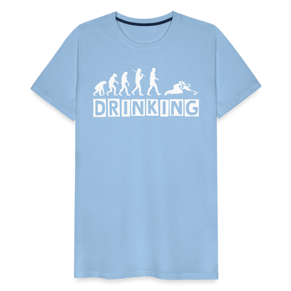 Männer Premium T-Shirt - DRINKING - Saufspruch Deisgn - Sky