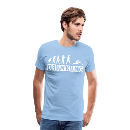 Männer Premium T-Shirt - DRINKING - Saufspruch Deisgn - Sky