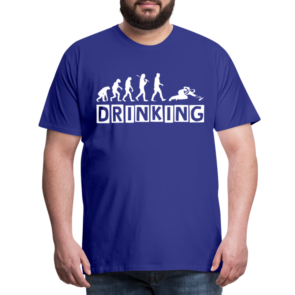 Männer Premium T-Shirt - DRINKING - Saufspruch Deisgn - Königsblau