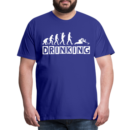 Männer Premium T-Shirt - DRINKING - Saufspruch Deisgn - Königsblau