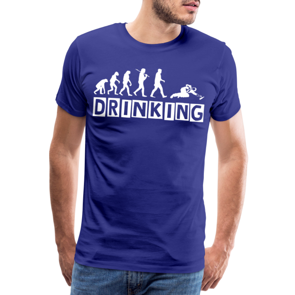 Männer Premium T-Shirt - DRINKING - Saufspruch Deisgn - Königsblau