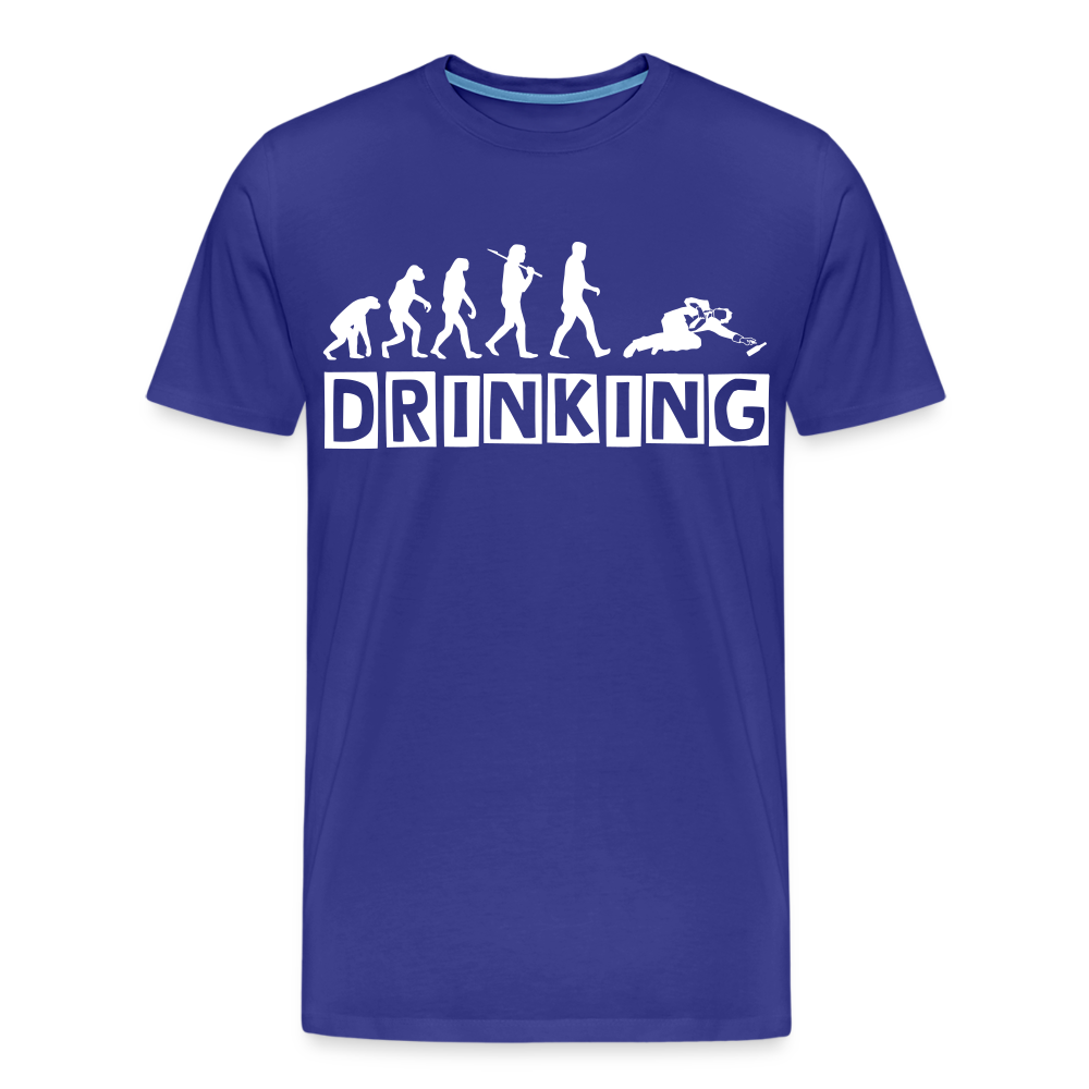 Männer Premium T-Shirt - DRINKING - Saufspruch Deisgn - Königsblau