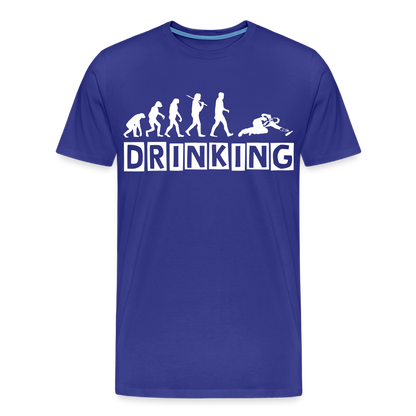 Männer Premium T-Shirt - DRINKING - Saufspruch Deisgn - Königsblau