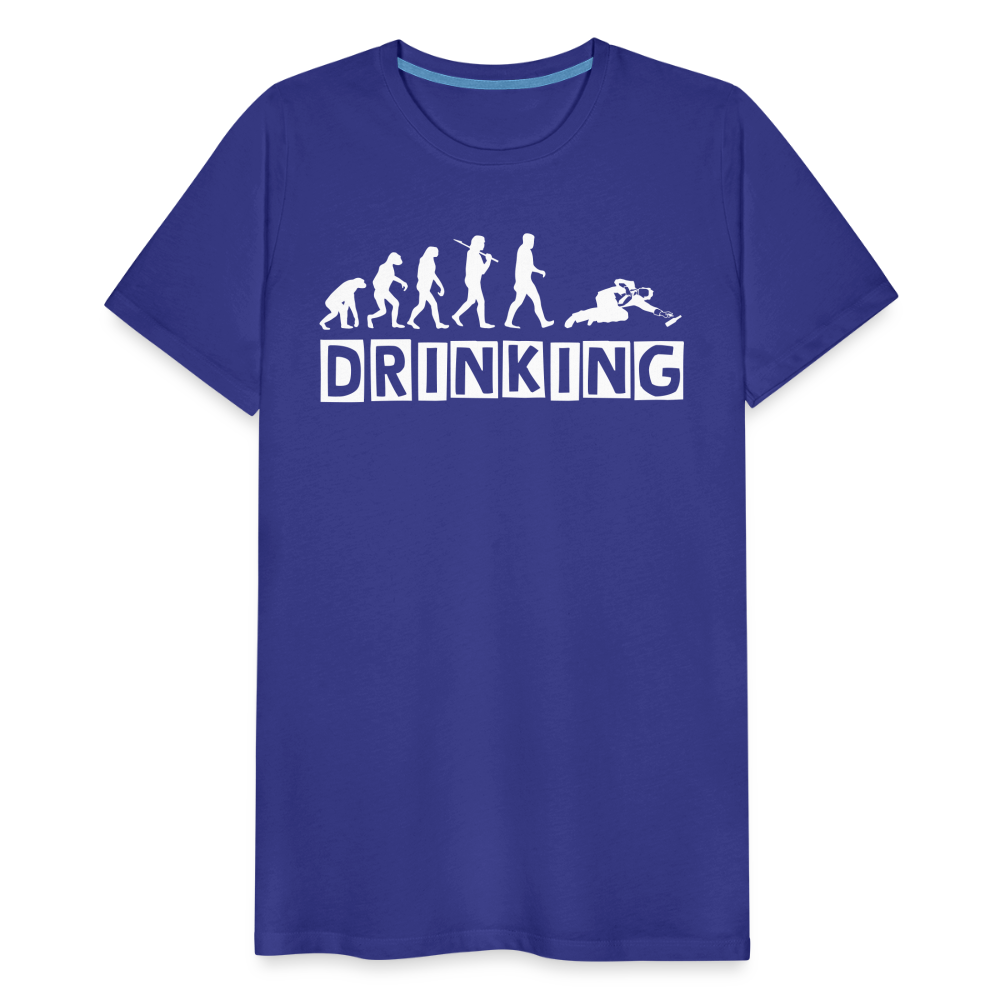 Männer Premium T-Shirt - DRINKING - Saufspruch Deisgn - Königsblau