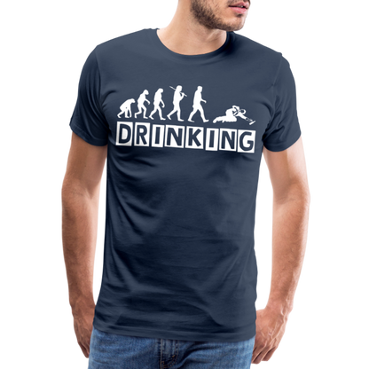 Männer Premium T-Shirt - DRINKING - Saufspruch Deisgn - Navy