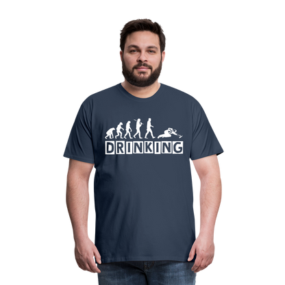 Männer Premium T-Shirt - DRINKING - Saufspruch Deisgn - Navy