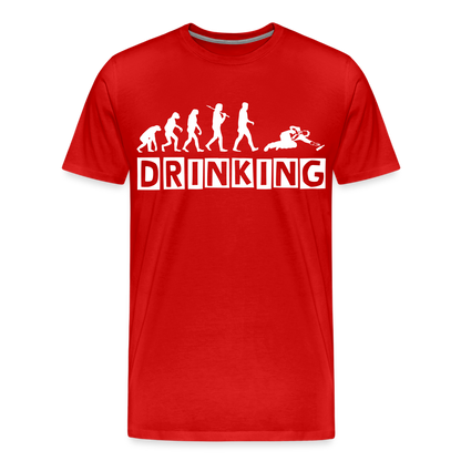 Männer Premium T-Shirt - DRINKING - Saufspruch Deisgn - Rot