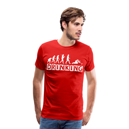 Männer Premium T-Shirt - DRINKING - Saufspruch Deisgn - Rot