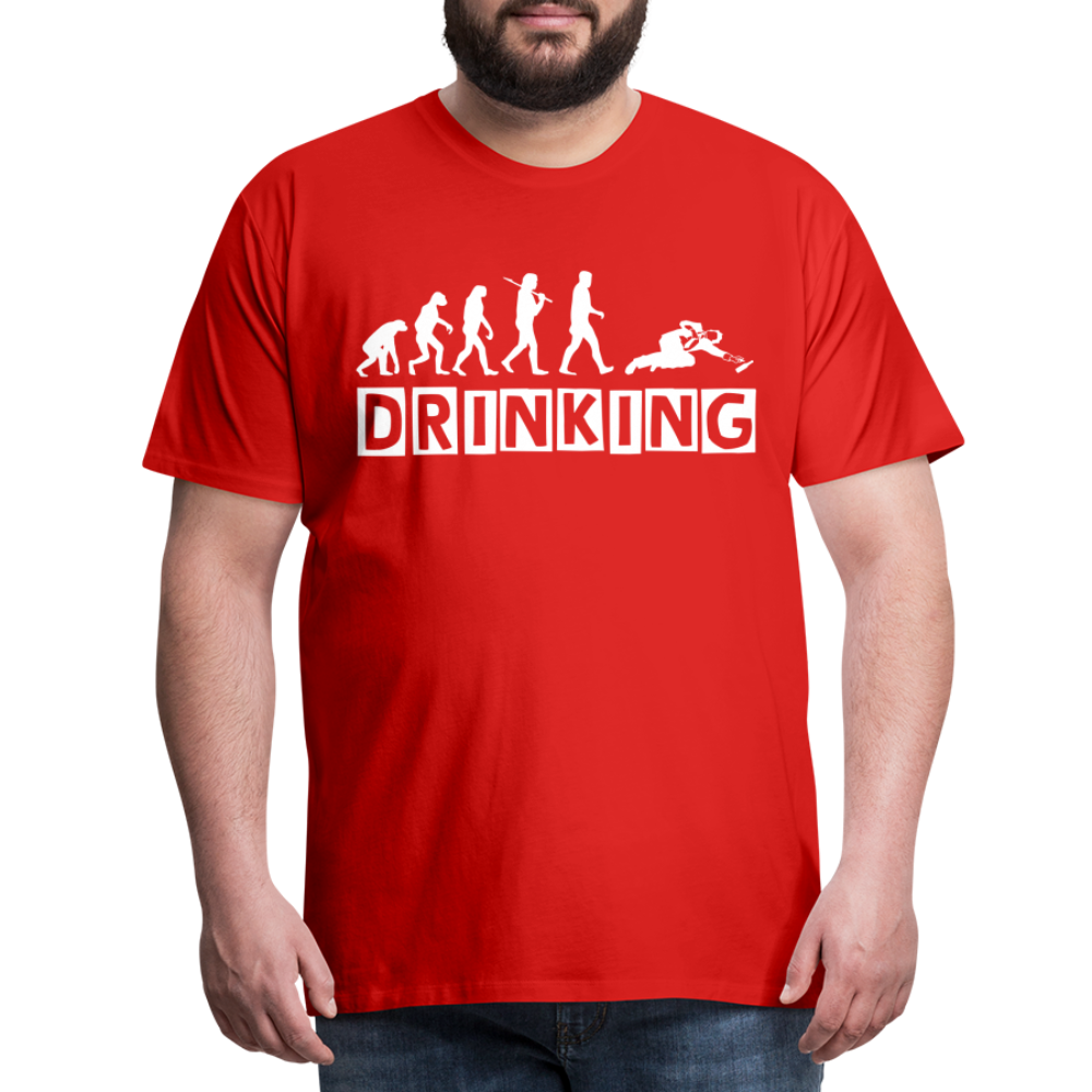 Männer Premium T-Shirt - DRINKING - Saufspruch Deisgn - Rot