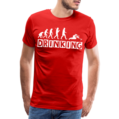 Männer Premium T-Shirt - DRINKING - Saufspruch Deisgn - Rot