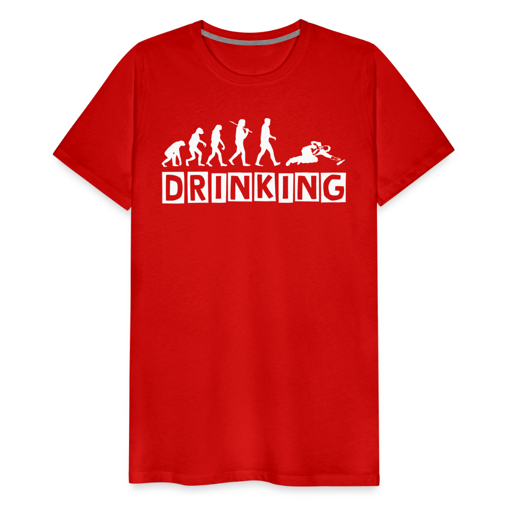 Männer Premium T-Shirt - DRINKING - Saufspruch Deisgn - Rot