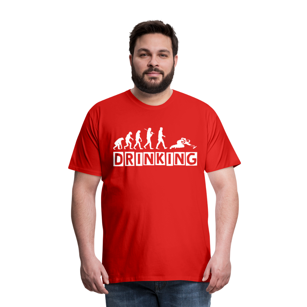 Männer Premium T-Shirt - DRINKING - Saufspruch Deisgn - Rot