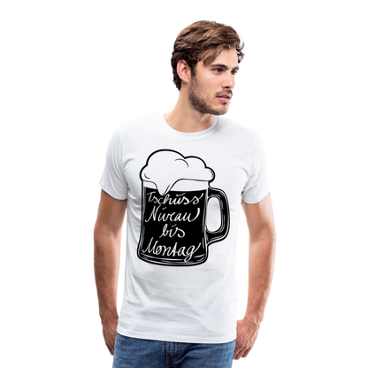 Männer Premium T-Shirt - Tschüss Niveau bis Montag Design - weiß