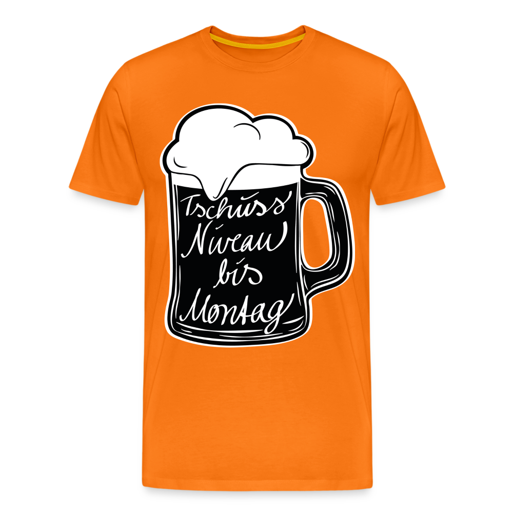 Männer Premium T-Shirt - Tschüss Niveau bis Montag Design - Orange