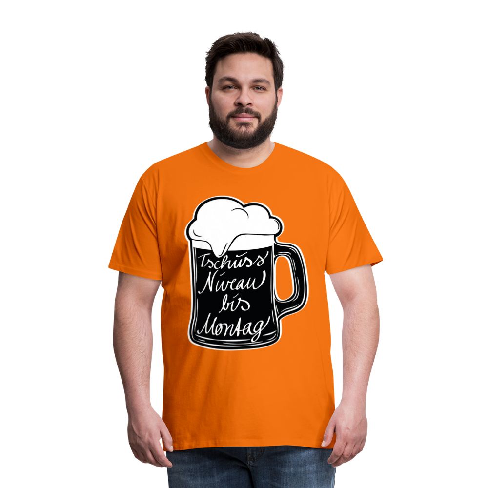 Männer Premium T-Shirt - Tschüss Niveau bis Montag Design - Orange