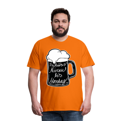 Männer Premium T-Shirt - Tschüss Niveau bis Montag Design - Orange