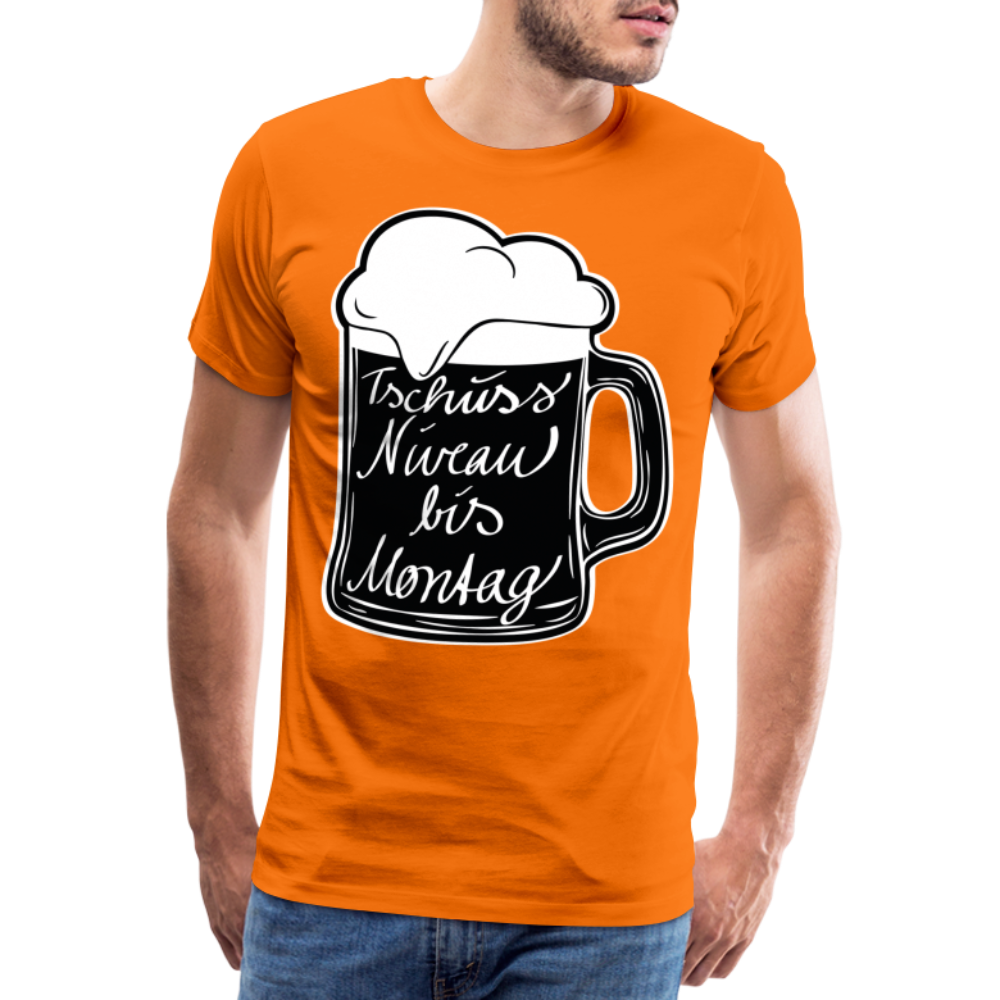 Männer Premium T-Shirt - Tschüss Niveau bis Montag Design - Orange