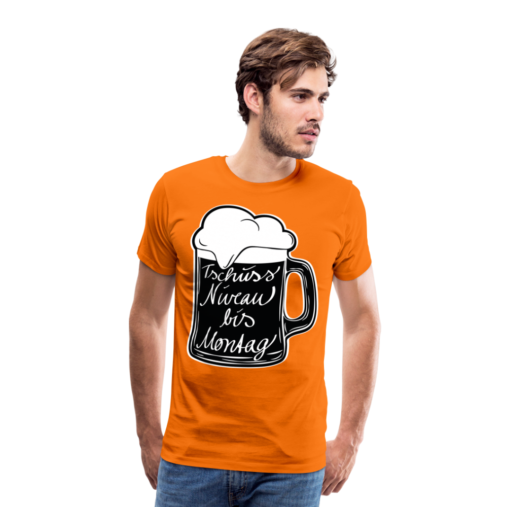 Männer Premium T-Shirt - Tschüss Niveau bis Montag Design - Orange