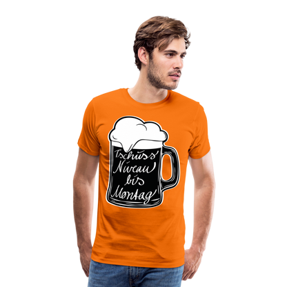 Männer Premium T-Shirt - Tschüss Niveau bis Montag Design - Orange