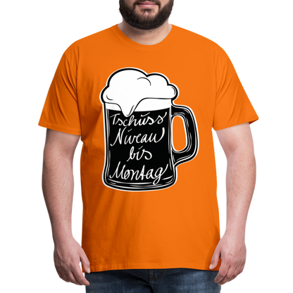 Männer Premium T-Shirt - Tschüss Niveau bis Montag Design - Orange