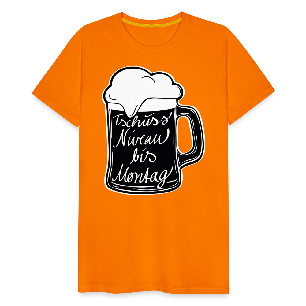 Männer Premium T-Shirt - Tschüss Niveau bis Montag Design - Orange