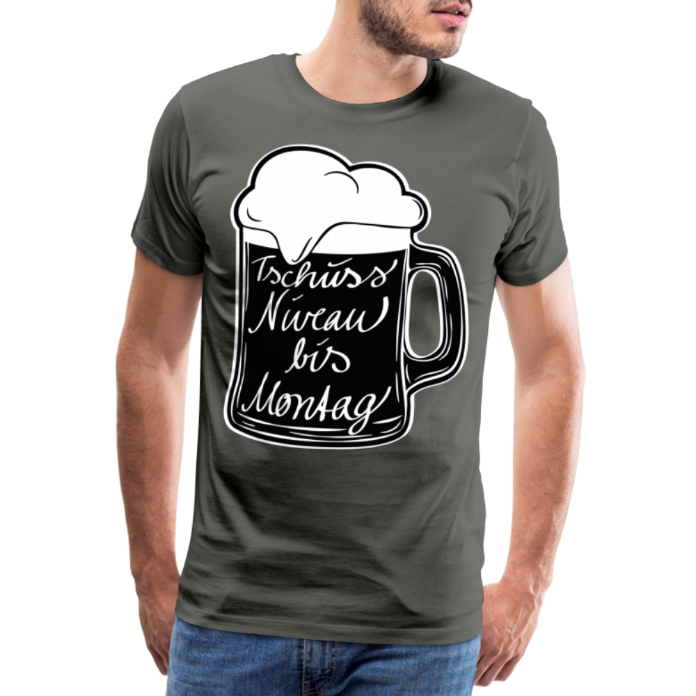 Männer Premium T-Shirt - Tschüss Niveau bis Montag Design - Asphalt