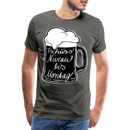 Männer Premium T-Shirt - Tschüss Niveau bis Montag Design - Asphalt