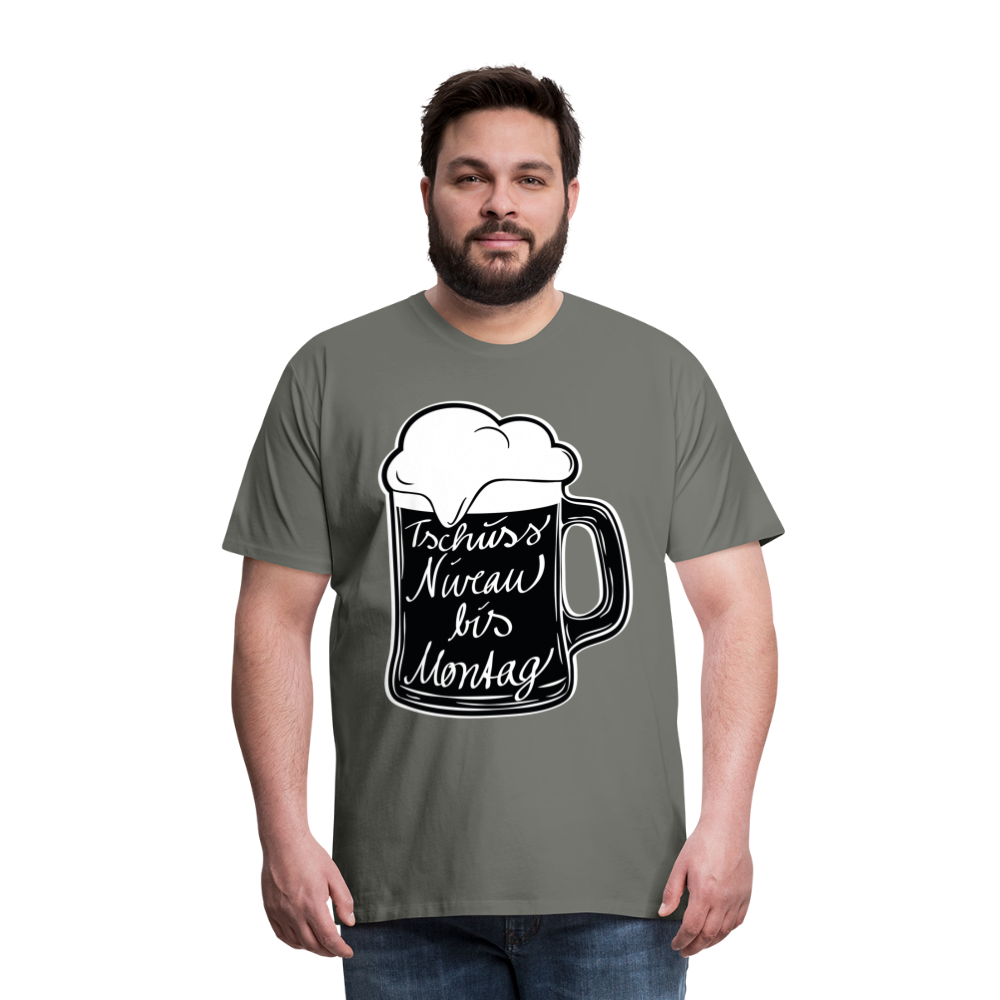 Männer Premium T-Shirt - Tschüss Niveau bis Montag Design - Asphalt