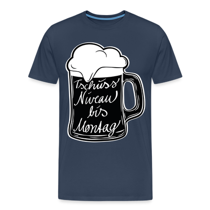 Männer Premium T-Shirt - Tschüss Niveau bis Montag Design - Navy