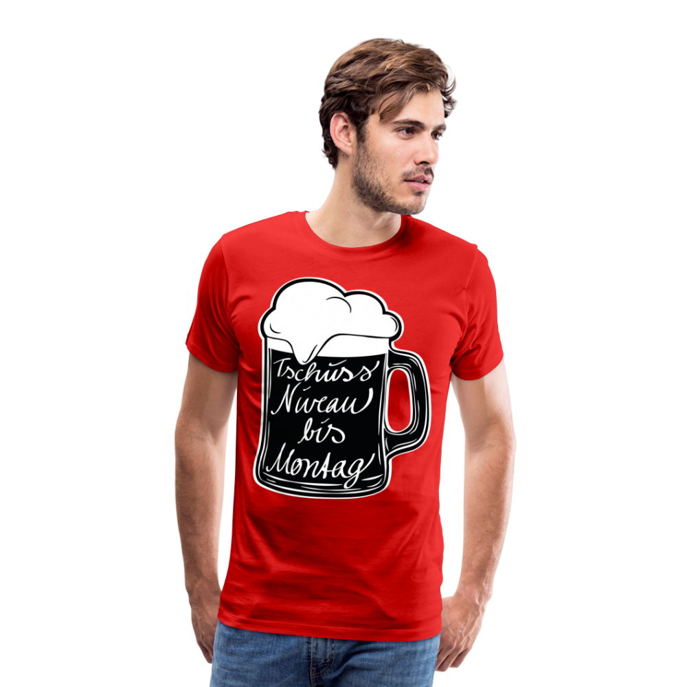 Männer Premium T-Shirt - Tschüss Niveau bis Montag Design - Rot