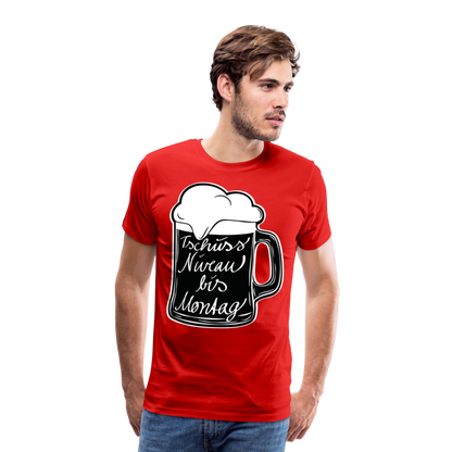 Männer Premium T-Shirt - Tschüss Niveau bis Montag Design - Rot