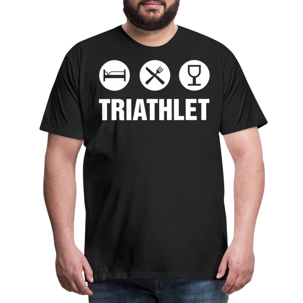 Männer Premium T-Shirt - TRIATHLET - Saufspruch - Schwarz