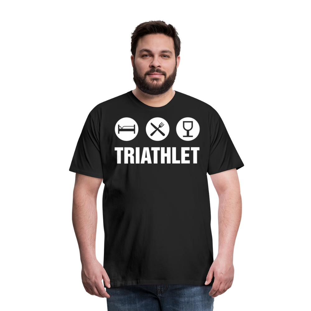 Männer Premium T-Shirt - TRIATHLET - Saufspruch - Schwarz