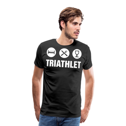 Männer Premium T-Shirt - TRIATHLET - Saufspruch - Schwarz