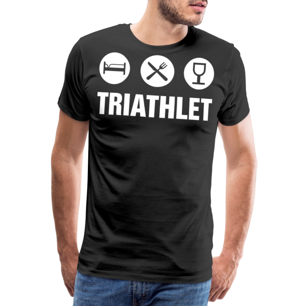 Männer Premium T-Shirt - TRIATHLET - Saufspruch - Schwarz