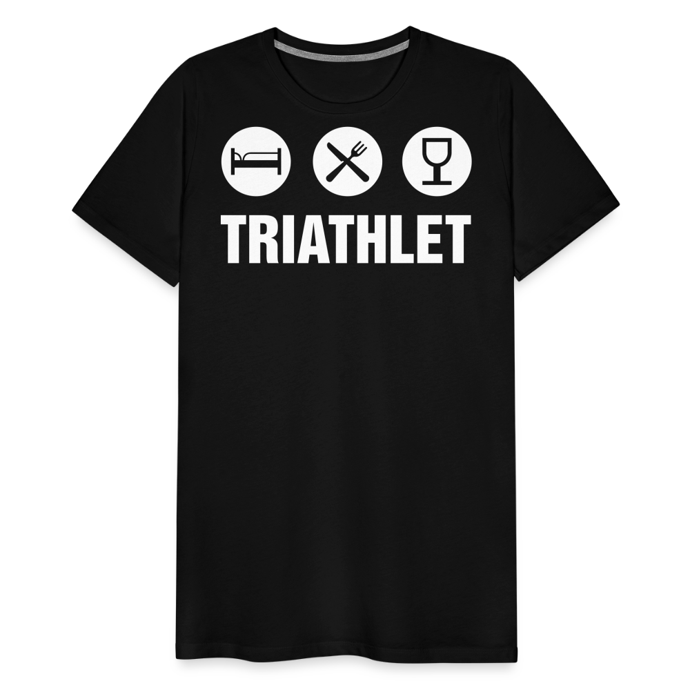 Männer Premium T-Shirt - TRIATHLET - Saufspruch - Schwarz